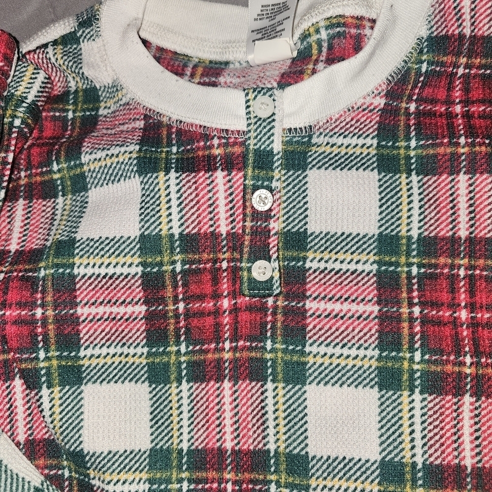 Place Plaid Pajama Set - Red, Black, and White Unisex Flannel Pajamas - Picture 2 of 3